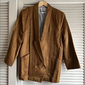 Meisda Japan Vintage Brown Double-Breasted Blazer
